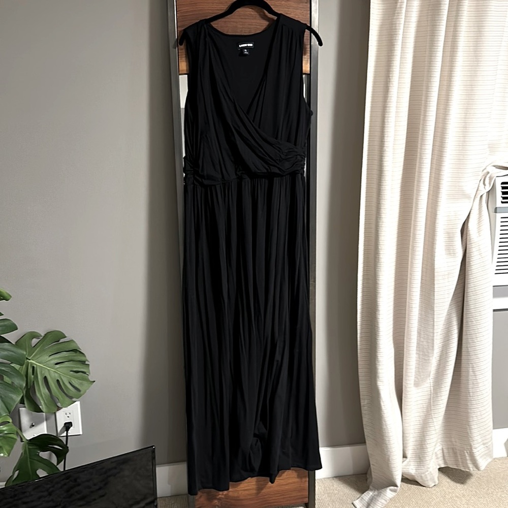 Lands End black cotton-blend maxi dress